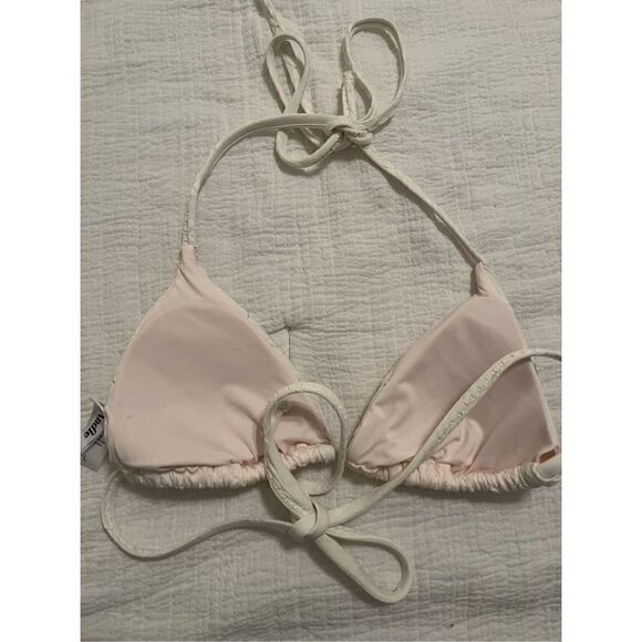 New Andie Swim  Eyelet Coconut String Bikini Top - Picture 5 of 5